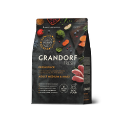 Сухой корм GRANDORF FRESH DOG Duck MED&MAXI утка с бататом для взрослых собак средних и крупных пород, диетическая формула для особо аллергичных собак 3кг
