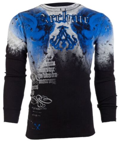 Archaic | Пуловер мужской Nightwatcher Black Blue AM1791BLWB от Affliction перед