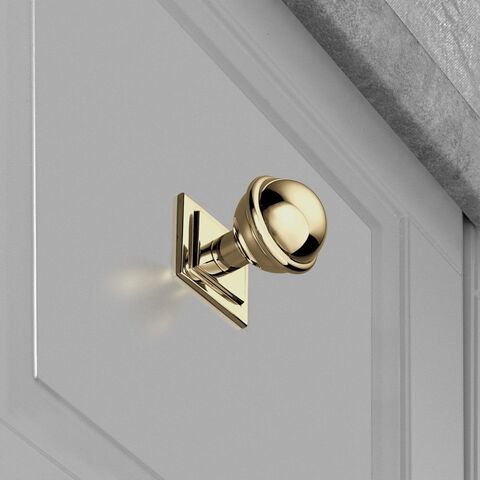 Кнопка Rocher c квадратной подложкой ( Polished Brass )