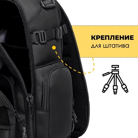 Картинка рюкзак однолямочный Ozuko 9812 Black - 15