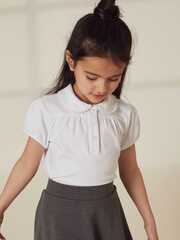 Футболка с воротником для девочки Next C69-805, Белый
