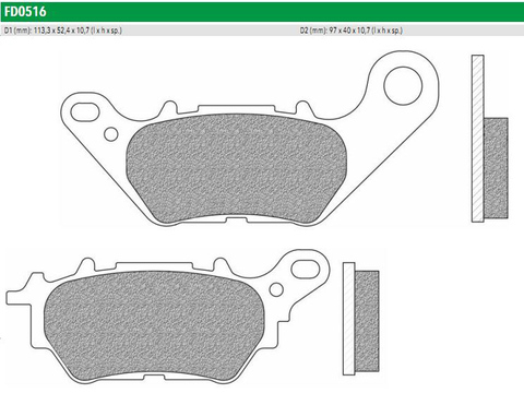FD0516TS Тормозные колодки дисковые мото ROAD TOURING SINTERED   NEWFREN