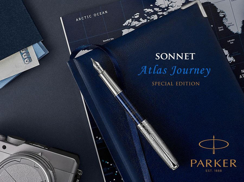 Ручка перьевая Parker Sonnet Atlas SE18 Blue Silver CT (2054838)