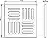Решетка 143×143 нержавеющая сталь, арт. MPV005, арт. MPV005 AlcaPlast