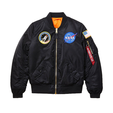 Бомбер Alpha Industries MA-1 NASA W Black (Черный)