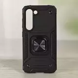 Противоударный чехол Strong Armour Case с кольцом для Samsung Galaxy S23 (Черный)