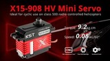 Сервопривод KST X15-908 (6.5-9.2кг/см, 0.08-0.10сек/60°, 40г)