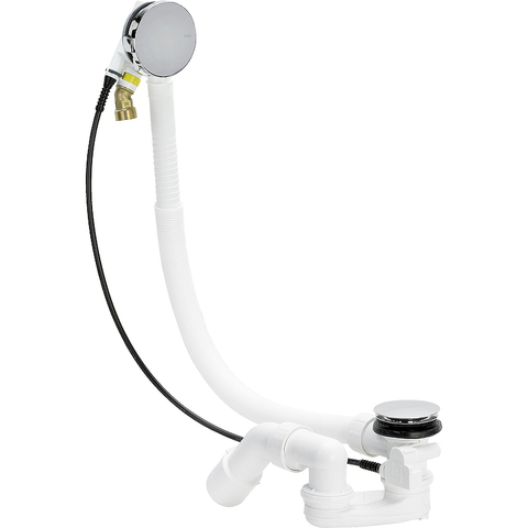 Viega 728014 Simplex Trio Visign MT5 Слив-перелив с наливом для ванн c центр. сливом, наполн через перелив 725*40/50, плоск констр-я, хром, модель 6166.42