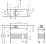 Сервопривод KST X15-908 (6.5-9.2кг/см, 0.08-0.10сек/60°, 40г)