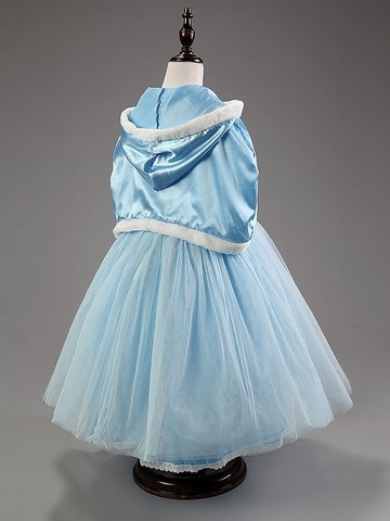 Платье праздничное голубое с накидкой для девочки