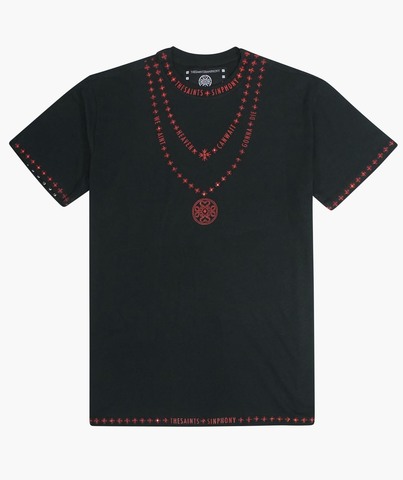 The Saints Sinphony | Футболка мужская NECKLACE LOGO BLACK AND RED TS3232