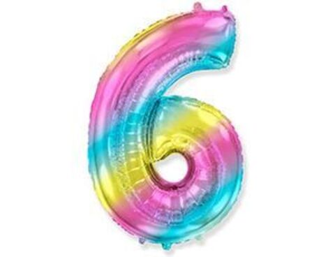 Цифра "6" Радуга
