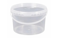 Ведро пластиковое прозрачное с крышкой 0,5 л.