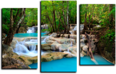Модульная картина "Лесной водопад"