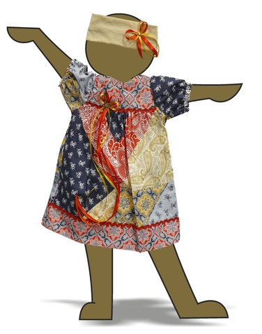 Платье печворк - Демонстрационный образец. Одежда для кукол, пупсов и мягких игрушек.