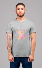 Мужская футболка с принтом Медведь (Bear) серая 001