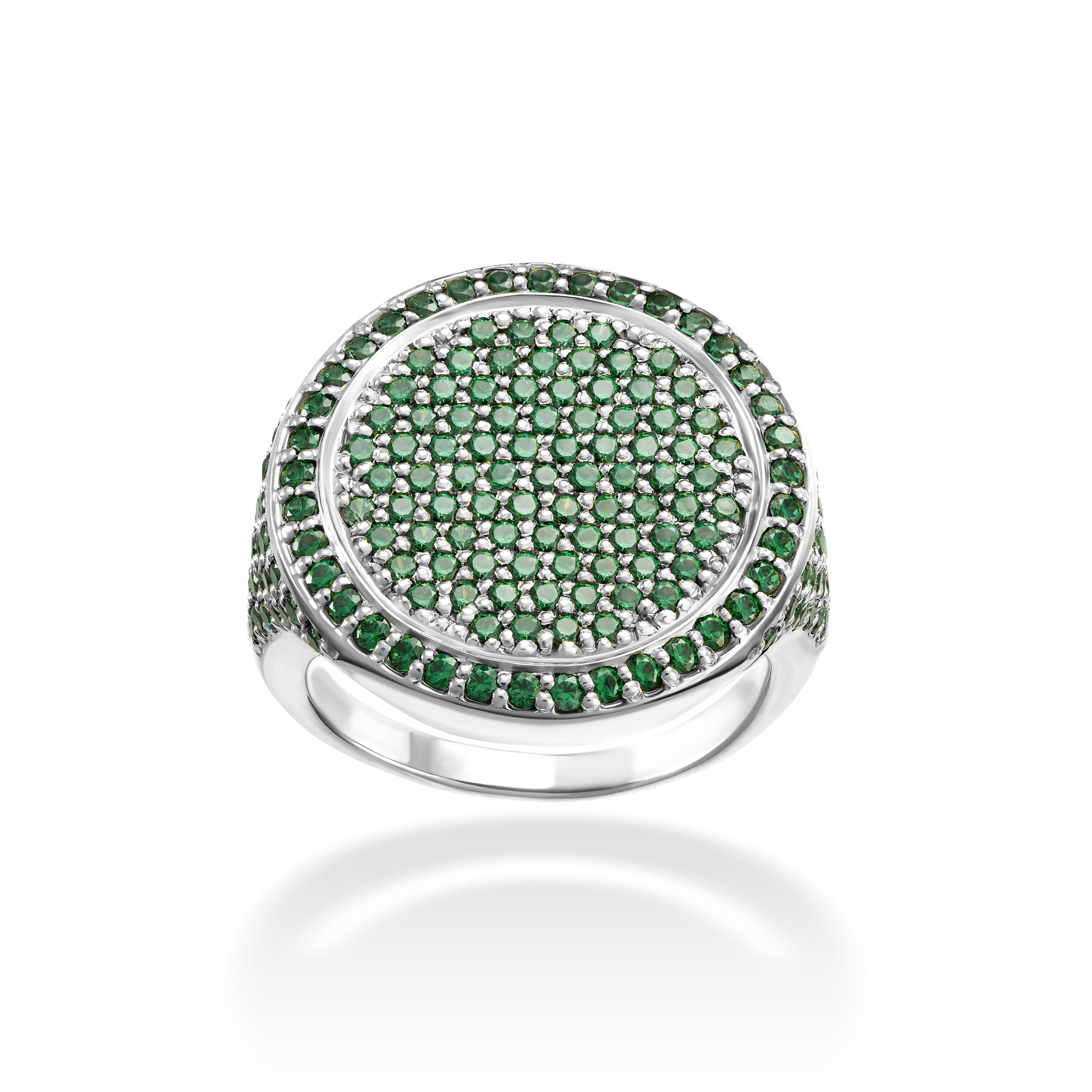 

Кольцо Signet Ring With Zirconites - Green Silver