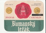 K15291 ЧССР Чехословакия Пивная этикетка SUMAVSKY Lezak