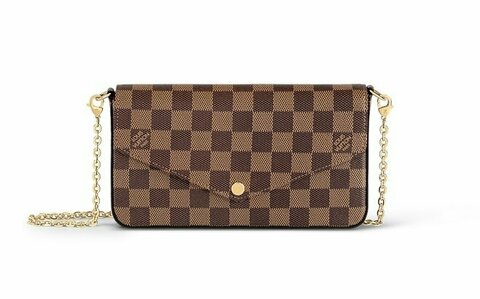 Клатч Louis Vuitton Felicie канва Damier Ebene коричневый
