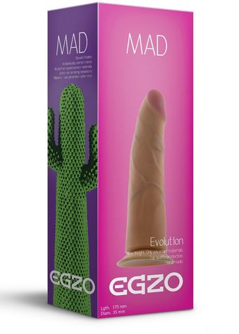 Телесный фаллоимитатор без мошонки Mad Cactus - 17,5 см. - EGZO D003