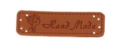 Нашивки Hand Made 1,5х5 беж, кожа