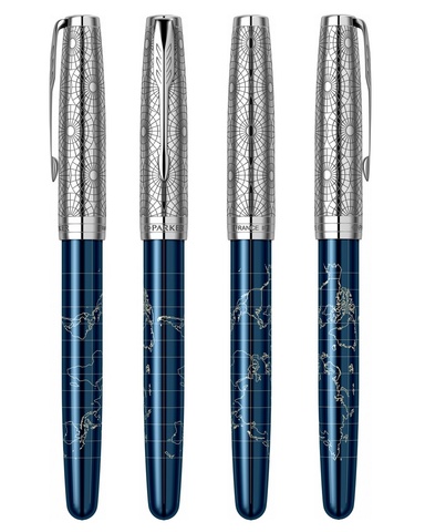 Ручка перьевая Parker Sonnet Atlas SE18 Blue Silver CT (2054838)