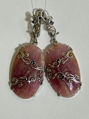 Сапфир Р (серьги из серебра)