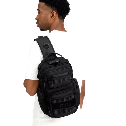 Картинка рюкзак однолямочный Ozuko 9812 Black - 18