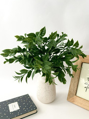 Искусственная зелень декоративная, букет 5 веток, 36 см, цвет Темно-зеленый, набор 1 букет