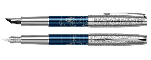 Ручка перьевая Parker Sonnet Atlas SE18 Blue Silver CT (2054838)