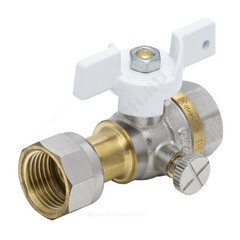 Кран для манометра 3-ходовой латунь 1124 Standard никель Ду 15 Ру40 ВР/нак. гайка G1/2" Aquasfera 1124-02