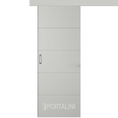 Купить Межкомнатная одностворчатая дверь купе эмаль VFD Trivia Cotton серая глухая