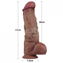 Реалистичный фаллоимитатор двухслойный Nature cock XXL (27*6,5 см)