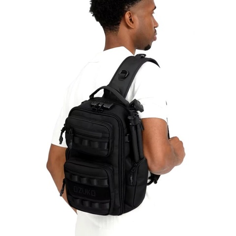 Картинка рюкзак однолямочный Ozuko 9812 Black - 19