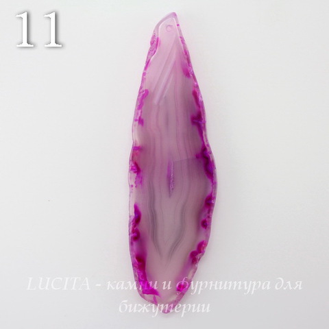 Подвеска Срез Агата (тониров), цвет - фуксия, 100х30 мм (№11 (95х27 мм)(ЦАРАПИНА))