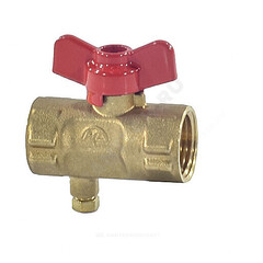 Кран для манометра шаровой латунь 11б27п(м)2 Ду 15 Ру16 ВР G1/2" без фланца с краном Маевского Пензапромарматура 022011111