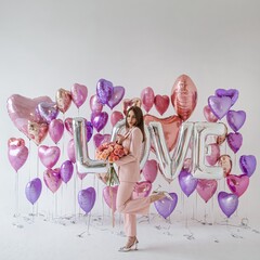 Сет гелиевых шаров Любовь LOVE