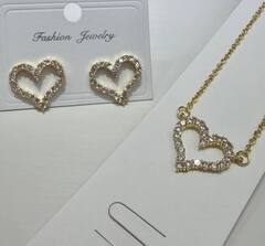 Комплект украшений СЕРДЕЧКИ колье с подвеской+ серьги в стиле TIFFANY