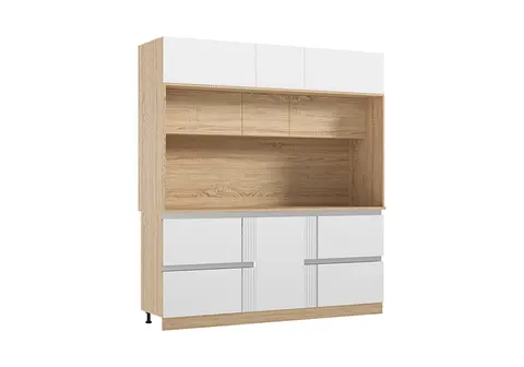 МДФ Кухня Карина №2 (Пластер Бьянко, сонома)