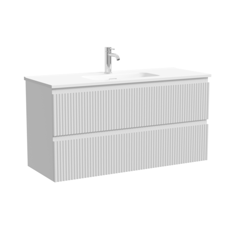 Sancos SNR100/39W Тумба подвесная SANCOS Snob R 995х390х500, c двумя ящиками оснащенными доводчиками, Bianco, арт.SNR100/39W