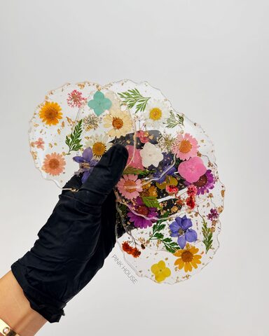 Палитра Flowers прозрачная с сухоцветами в ассорт.