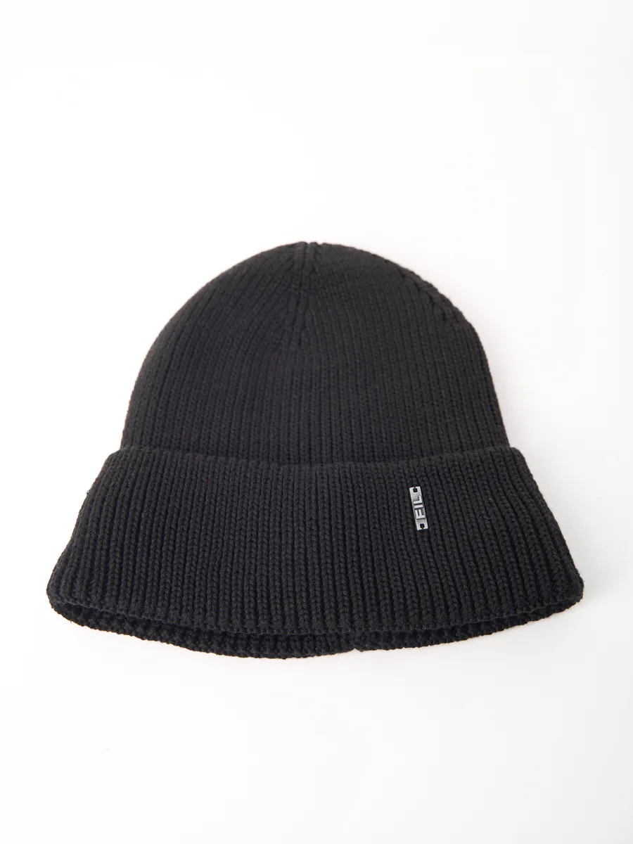 Шапка зимняя на флисе вязаная осень