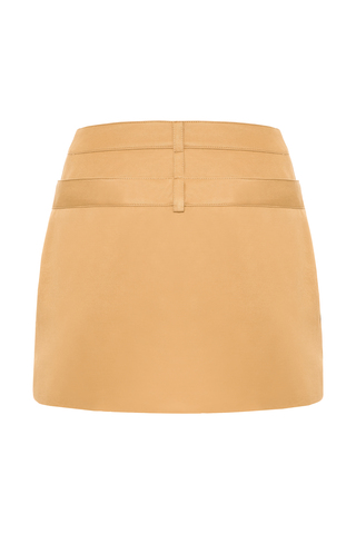 “Espresso foam” Мини юбка с двойным поясом.