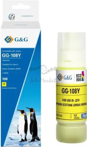 Чернила G&G GG-108Y C13T09C44A желтый 70 мл для Epson Ecotank L8050/L18050