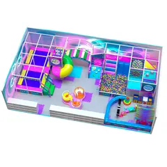 Детский игровой лабиринт «Неоновые облака» 70 м²
