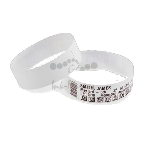 Zebra Wristband, Polypropylene, 1x7in (25.4x177.8mm). Direct Thermal, Z-Band Direct, Adhesive closure, HC100 Cartridge, 300/roll, 6/box