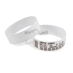 Zebra Wristband, Polypropylene, 1x7in (25.4x177.8mm). Direct Thermal, Z-Band Direct, Adhesive closure, HC100 Cartridge, 300/roll, 6/box