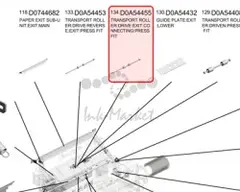 Ролик транспортный привода выхода Ricoh Transport roller:drive:exit:connecting: press fit оригинальный D0A54455