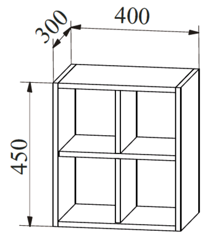 Полка навесная открытая ВПК 400