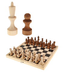 ШАХМАТЫ ДЕРЕВЯННЫЕ ОБИХОДНЫЕ ПАРАФИНИРОВАННЫЕ В КОМПЛЕКТЕ С ДОСКОЙ (295Х145 ММ)